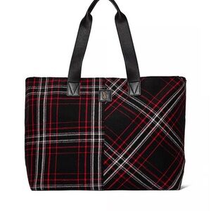 Victoria's Secret Black and Red Checkered Tote